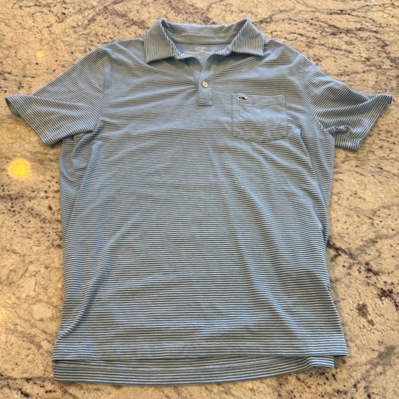 Mens Vineyard Vines Striped Blue Polo - Size Small - Picture 1 of 2